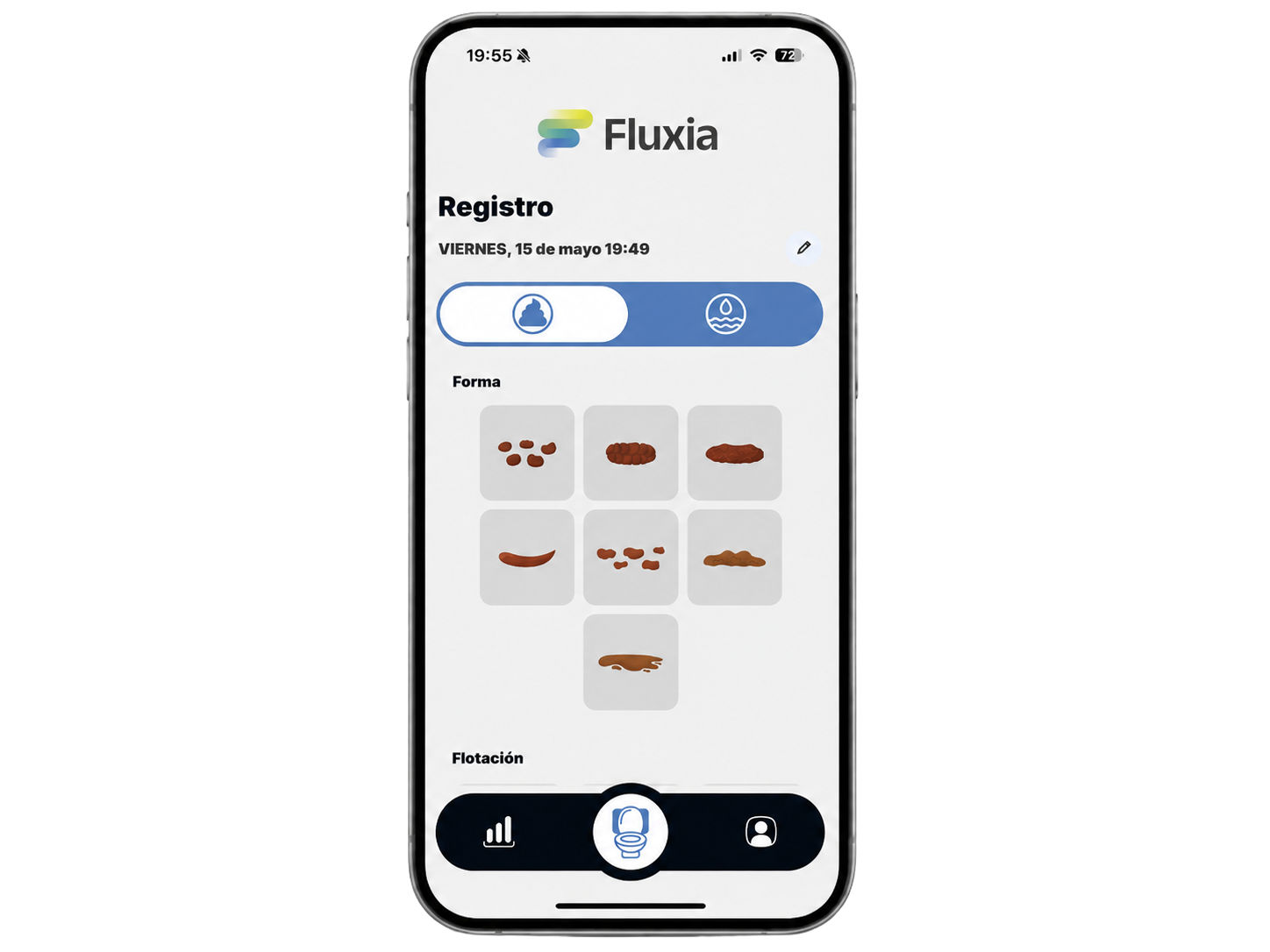 App Fluxia — pantalla de registro